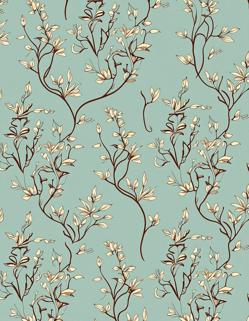 Delicate Botanical Vines Soft Pattern Rug