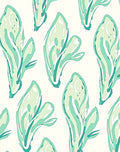 Abstract Green Leaf Pattern Rug