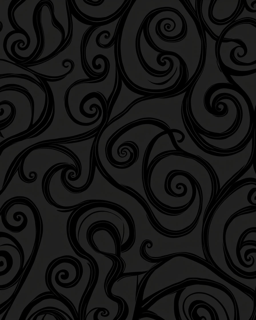 Dark Swirl Organic Pattern Rug
