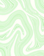 Soft Green Swirl Pattern Rug