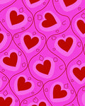 Pink Hearts Patterned Design Rug
