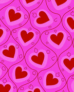 Pink Hearts Patterned Design Rug