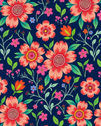 Coral Bloom Garden Pattern Rug