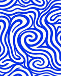 Classic Blue Swirl Abstract Pattern Rug