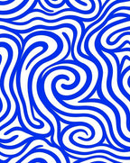 Classic Blue Swirl Abstract Pattern Rug