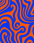 Groovy Swirl Pattern Blue Orange Rug