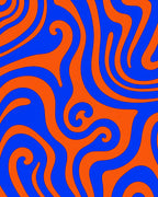 Groovy Swirl Pattern Blue Orange Rug