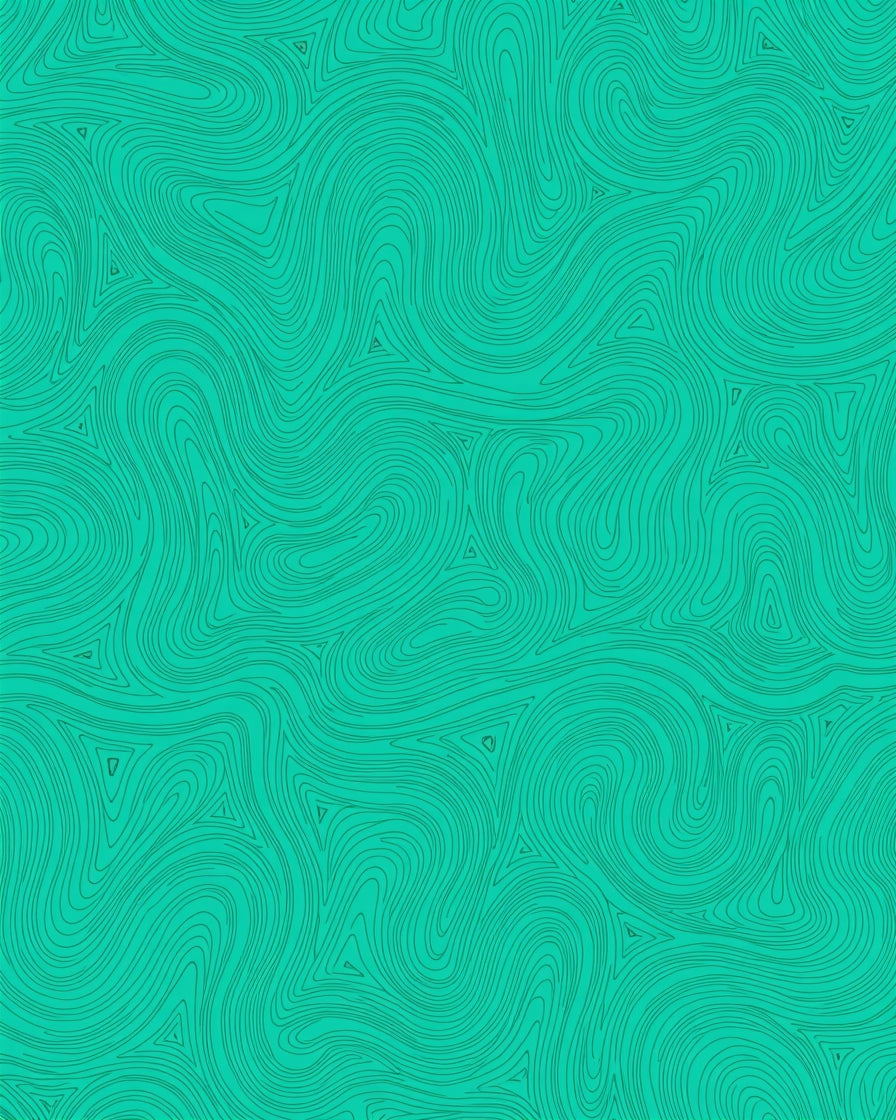 Abstract Teal Topographic Flow Pattern Rug