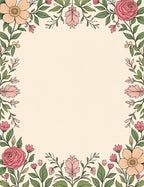 Whimsical Floral Vine Pattern Rug