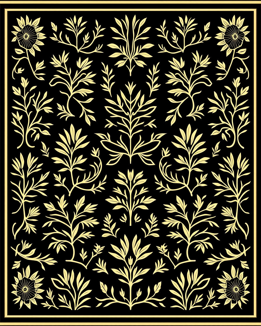 Classical Floral Vine Pattern Design Rug