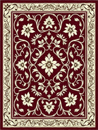 Ornate Floral Vine Border Rug
