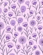 Purple Daisy Meadow Garden Rug