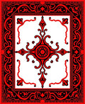 Bold Red Black Ornate Geometric Rug