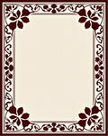 Dark Red Floral Vine Border Rug