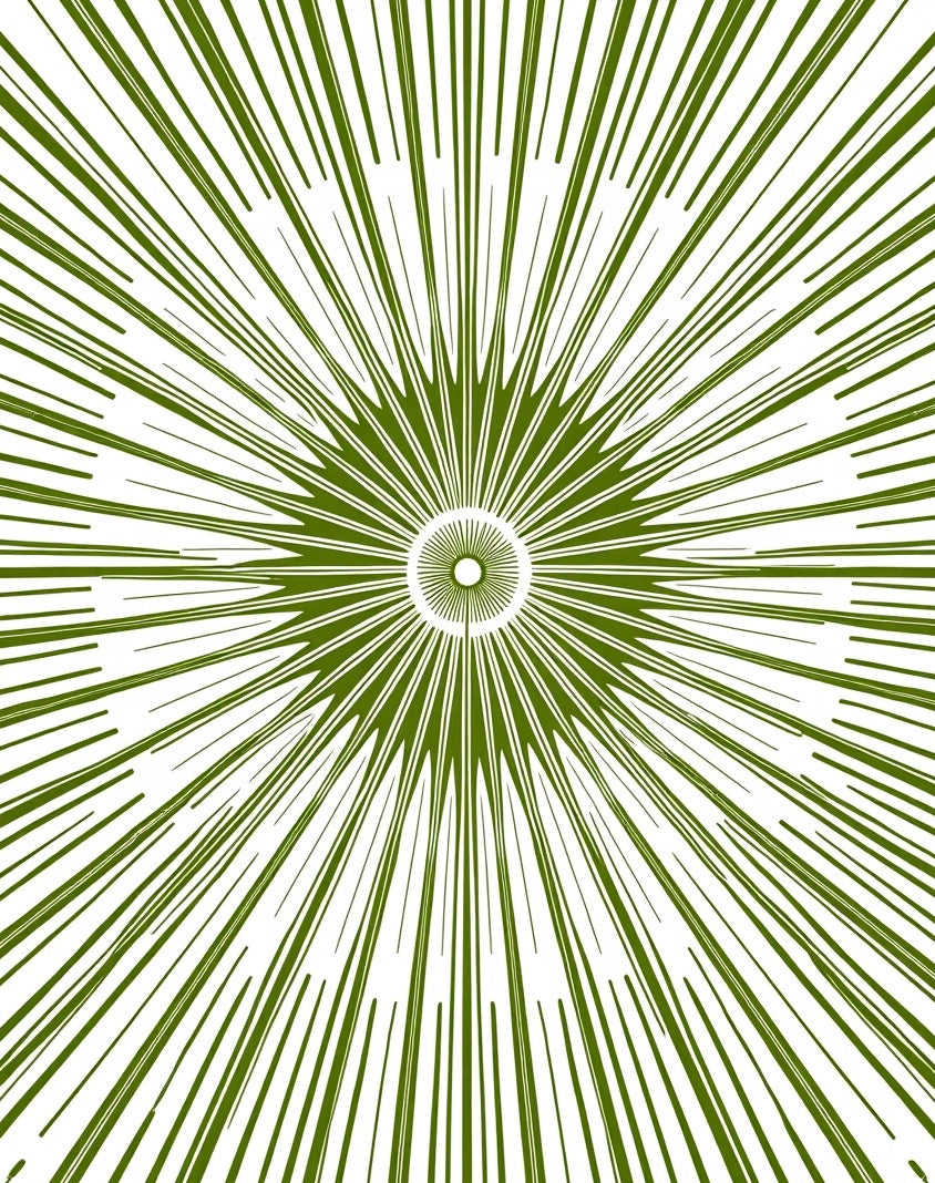 Radiant Green Burst Sunburst Rug