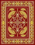 Regal Gold Geometric Floral Border Rug