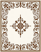 Ornate Scrollwork Floral Detail Rug