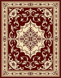 Classic Floral Damask Intricate Border Rug