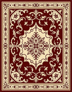 Classic Floral Damask Intricate Border Rug