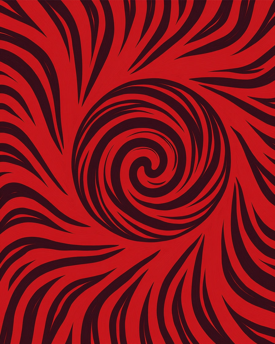 Abstract Red Swirling Pattern Rug