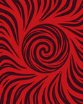 Abstract Red Swirling Pattern Rug