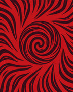 Abstract Red Swirling Pattern Rug