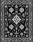 Elegant Floral Scrollwork Pattern Rug