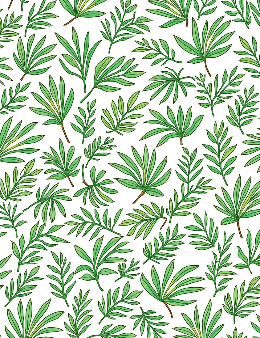 Green Leaf Pattern Design Rug