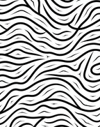 Abstract Wavy Black White Lines Design Rug