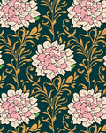 Pink Floral Vines Pattern Rug