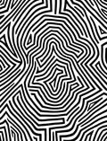 Bold Black White Abstract Maze Rug