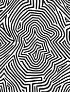 Bold Black White Abstract Maze Rug