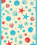 Coastal Starfish Shells Pattern Rug