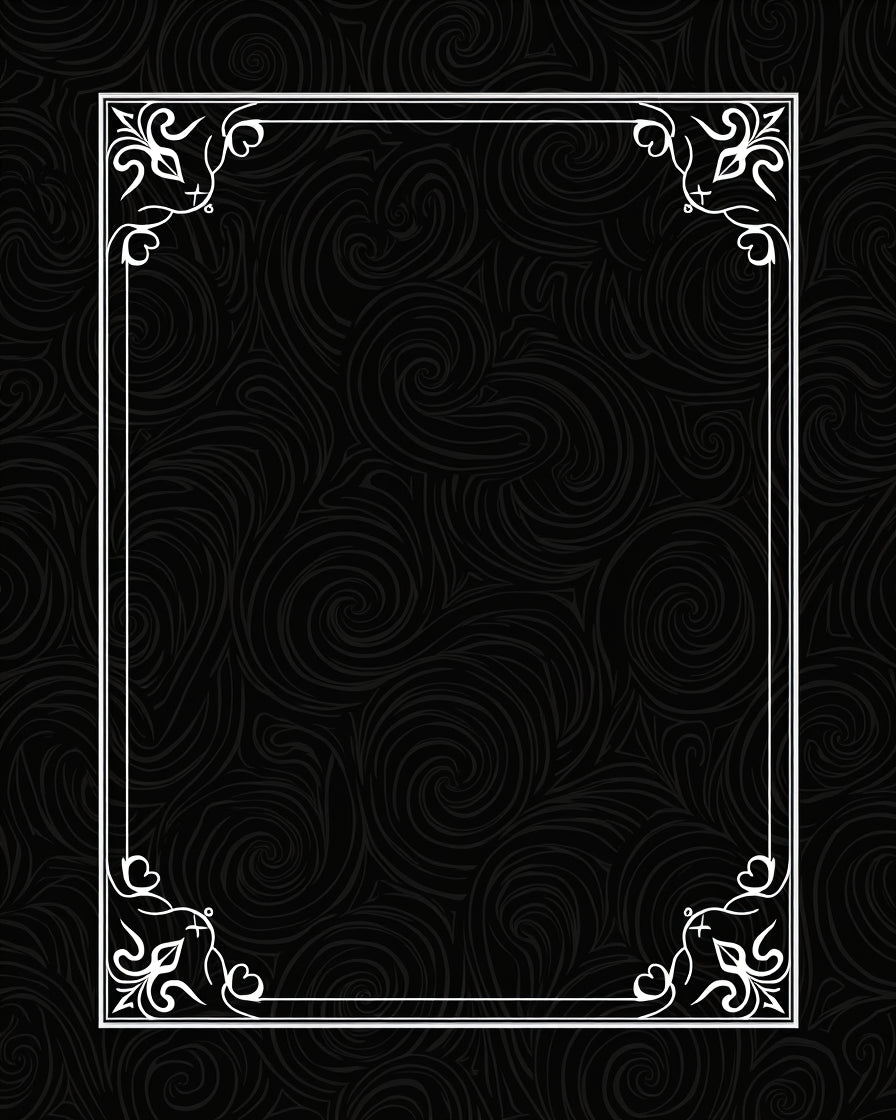 Ornate Black Swirl Floral Design Rug