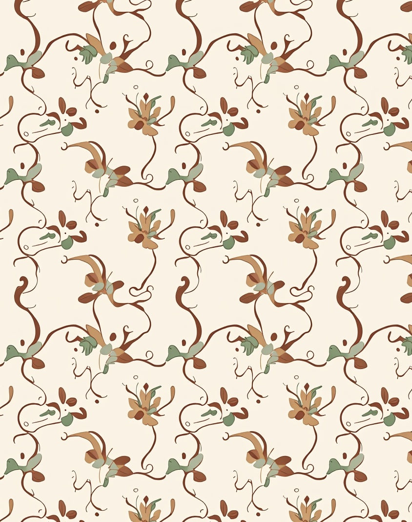 Vintage Floral Vines Inspired Pattern Rug