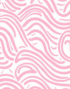 Pink Wave Pattern Abstract Design Rug
