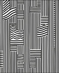 Bold Black White Abstract Stripe Pattern Rug