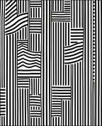Bold Black White Abstract Stripe Pattern Rug