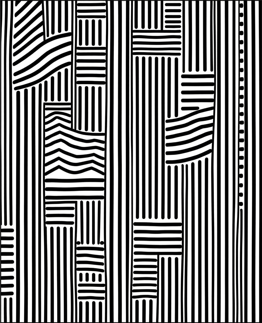 Bold Black White Abstract Stripe Pattern Rug