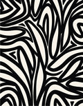 Bold Black White Abstract Stripe Rug