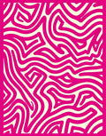 Bold Pink Wavy Maze Abstract Rug
