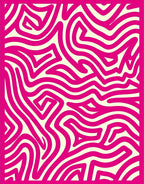 Bold Pink Wavy Maze Abstract Rug
