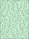 Delicate Pink Flora Vines Rug