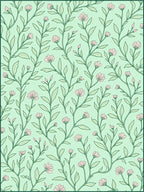 Delicate Pink Flora Vines Rug