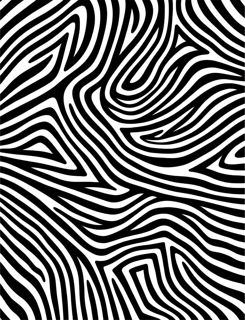Bold Black White Animal Print Rug