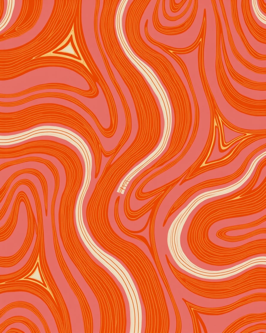 Retro Swirl Wave Pattern Rug