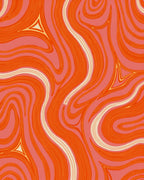 Retro Swirl Wave Pattern Rug
