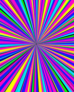 Vivid Color Burst Radial Pattern Rug