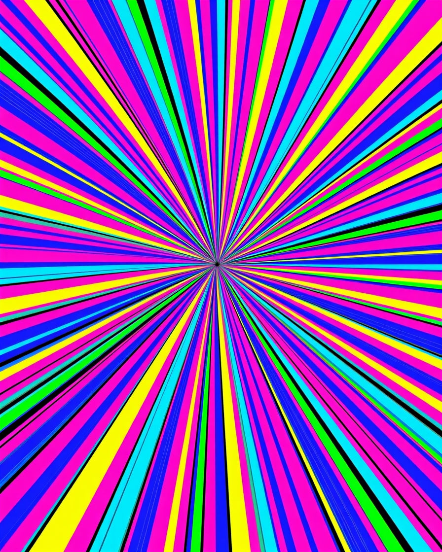 Vivid Color Burst Radial Pattern Rug