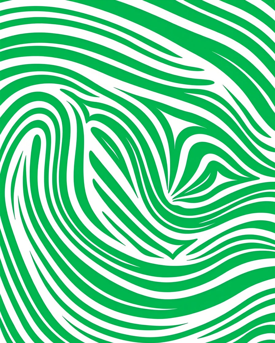 Bold Green Swirl Dynamic Pattern Rug